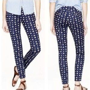 J. Crew Minnie Skinny Ankle Side Zip Dress Pants Sz 2 Navy Blue Stretch Career